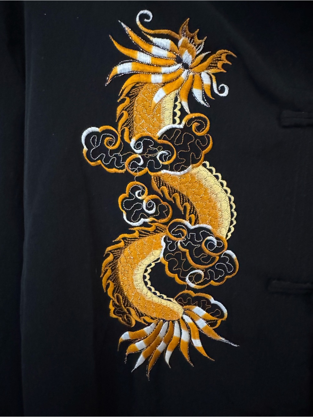 Vintage-Style Chinese Tang Suit
Jacket - Black with Gold Dragon Embroidery (M) - Picture 5 of 13